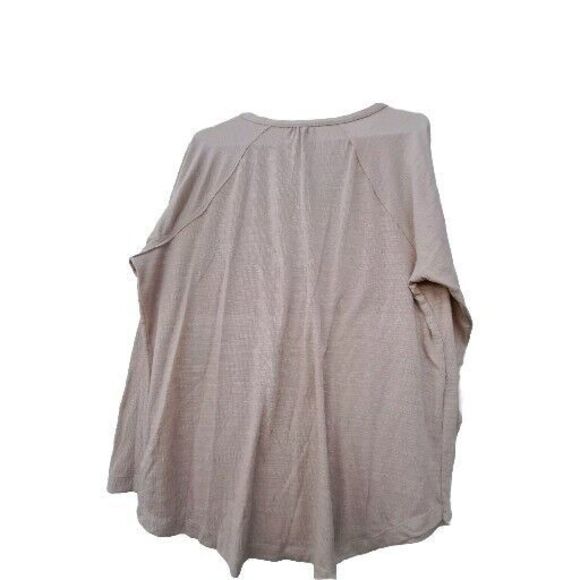 Sonoma Beige Soft Stretchy V-Neck Top with Long Sleeves Plus Size 0X - Picture 12 of 16